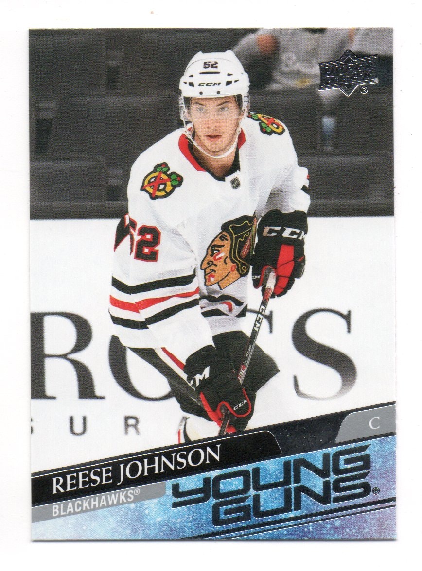 2020-21 Upper Deck #725 Reese Johnson YG RC (25-X344-BLACKHAWKS)