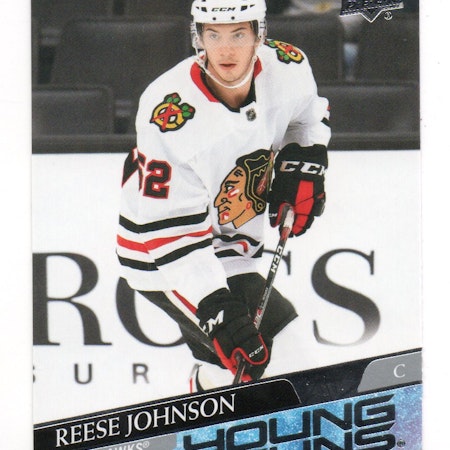 2020-21 Upper Deck #725 Reese Johnson YG RC (25-X344-BLACKHAWKS)