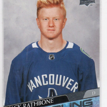 2020-21 Upper Deck #717 Jack Rathbone YG RC (30-X357-CANUCKS)