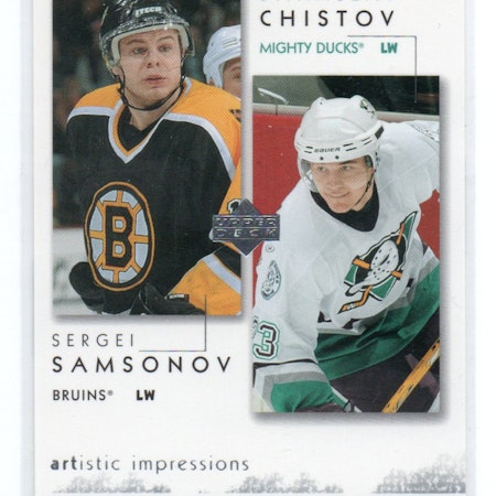 2002-03 UD Artistic Impressions Common Ground #CG13 Sergei Samsonov Stanislav Chistov (12-X363-DUCKS+BRUINS)