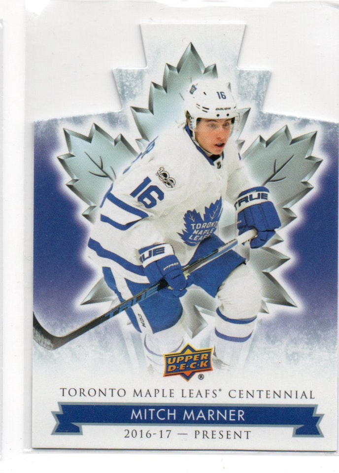 2017-18 Toronto Maple Leafs Centennial Blue Die Cut #18 Mitch Marner (25-X363-MAPLE LEAFS)