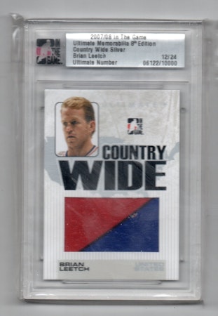 2007-08 ITG Ultimate Memorabilia Country Wide #18 Brian Leetch (250-SLABBED2-RANGERS+BRUINS+USA)