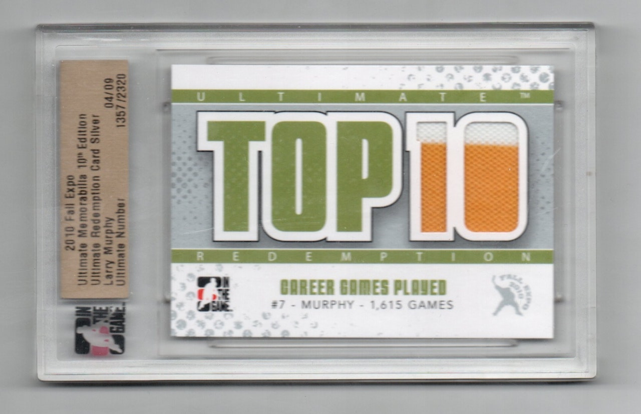 2009-10 ITG Ultimate Memorabilia Fall Expo Top Ten Career Games Played Silver #7 Larry Murphy (200-SLABBED2-PENGUINS)