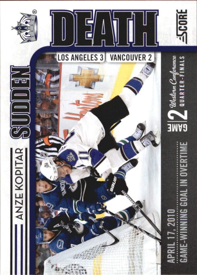 2010-11 Score Sudden Death #4 Anze Kopitar (20-X364-NHLKINGS)