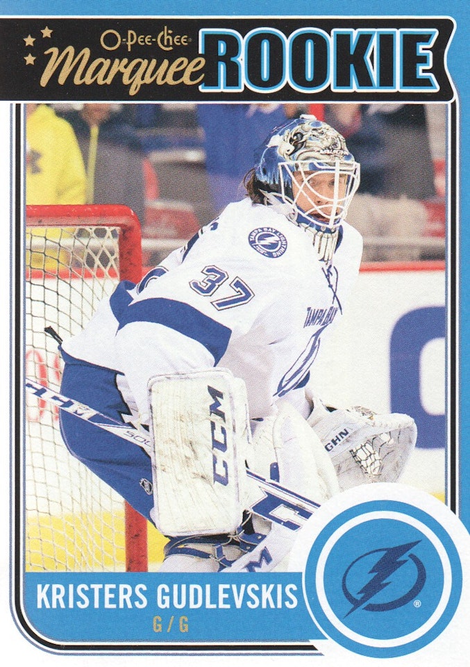 2014-15 O-Pee-Chee #523 Kristers Gudlevskis RC (12-X367-LIGHTNING)