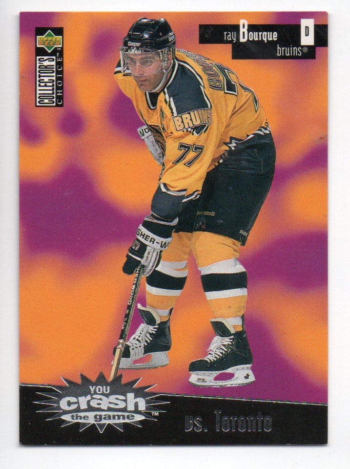1996-97 Collector's Choice Crash the Game Silver #C22B Ray Bourque vs. Toronto (10-61x9-BRUINS)