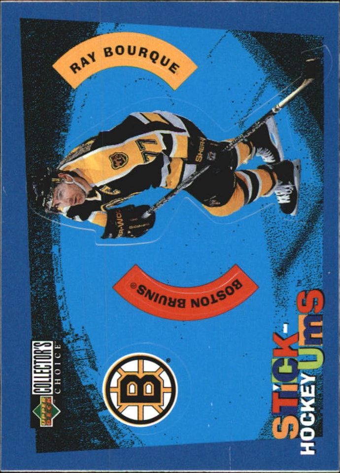 1997-98 Collector's Choice Stick 'Ums #S27 Ray Bourque (10-60x4-BRUINS)