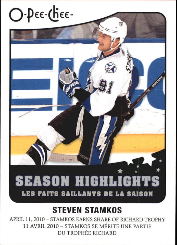 2010-11 O-Pee-Chee Season Highlights #SH14 Steven Stamkos (15-82x3-LIGHTNING)