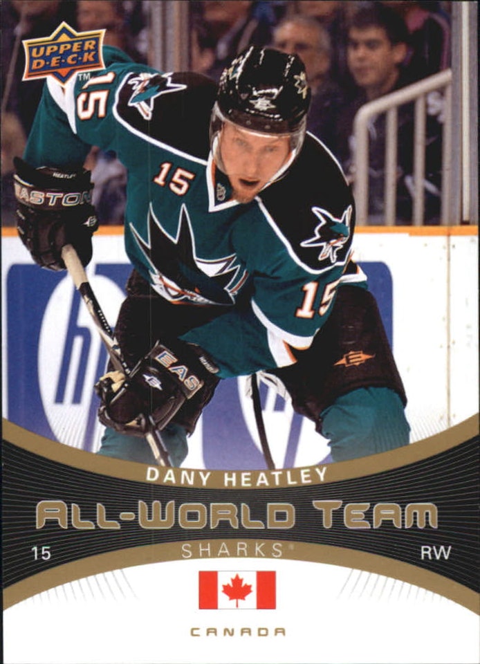 2010-11 Upper Deck All World Team #AW11 Dany Heatley (10-80x7-SHARKS)