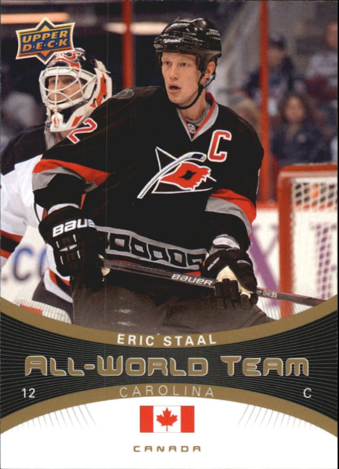 2010-11 Upper Deck All World Team #AW28 Eric Staal (15-80x4-HURRICANES)