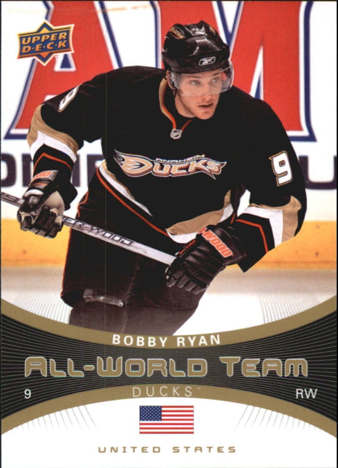 2010-11 Upper Deck All World Team #AW29 Bobby Ryan (10-80x3-DUCKS)