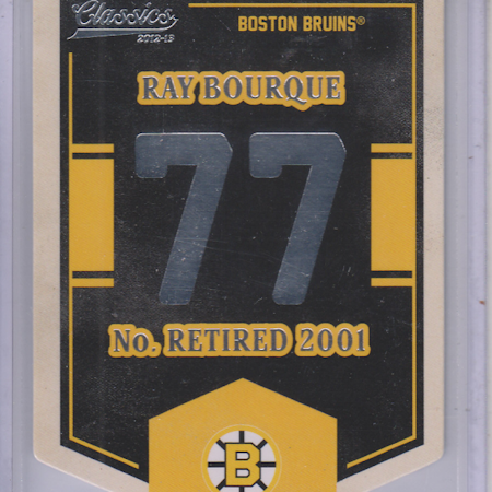 2012-13 Classics Signatures Banner Numbers #11 Ray Bourque (30-47x2-BRUINS) (2)