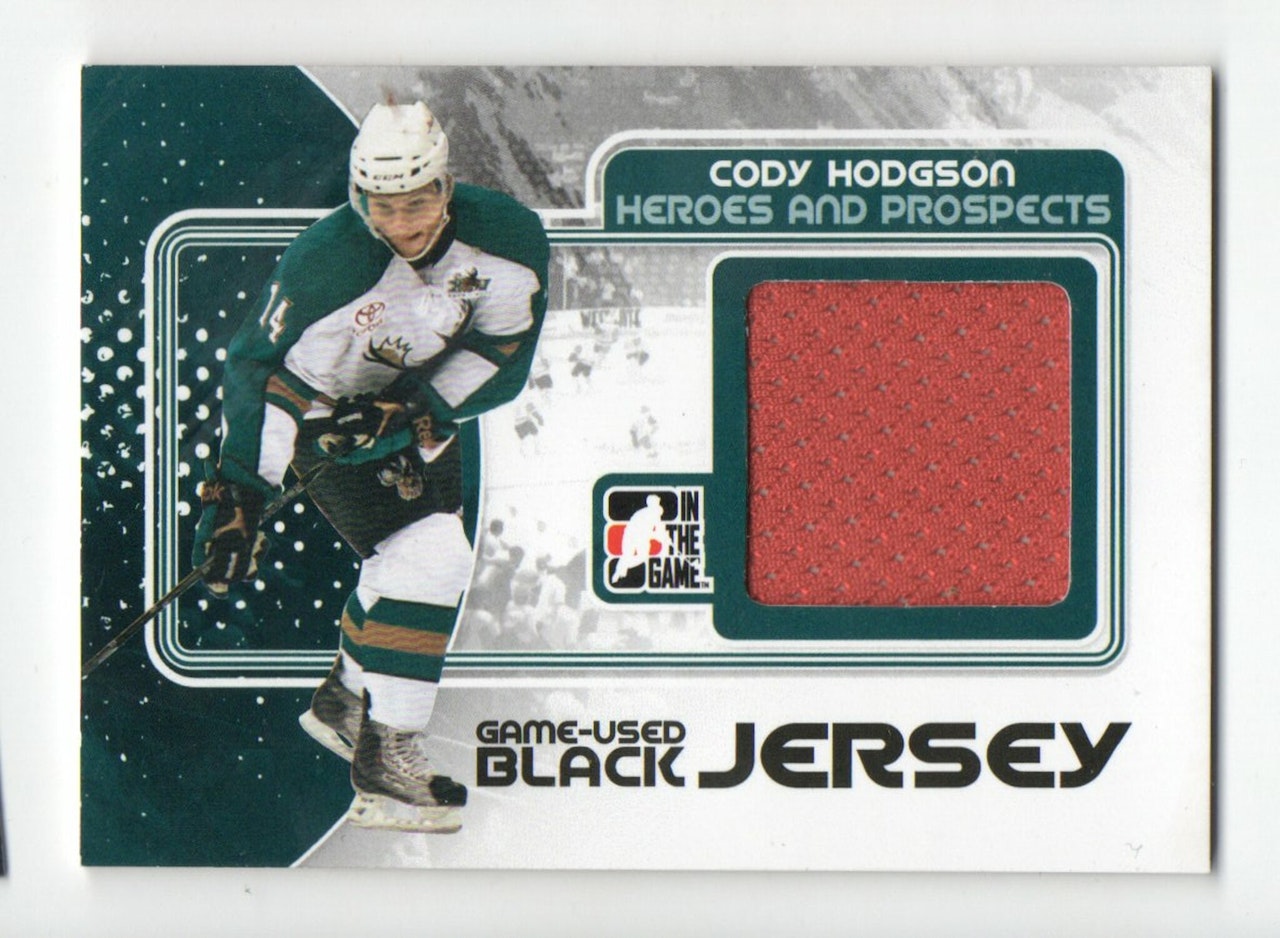 2010-11 ITG Heroes and Prospects Game Used Jerseys Black #M10 Cody Hodgson (60-69x6-SABRES)