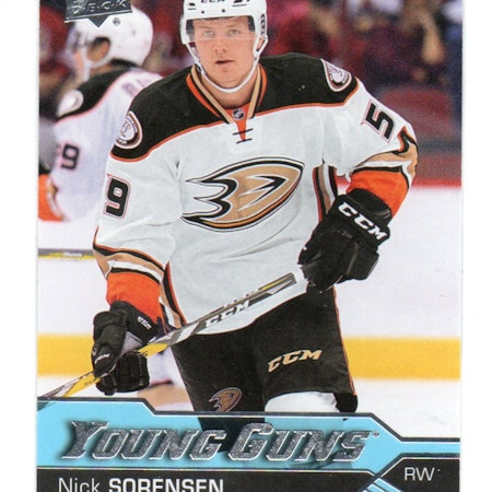 2016-17 Upper Deck #203 Nick Sorensen YG RC (25-65x5-DUCKS)