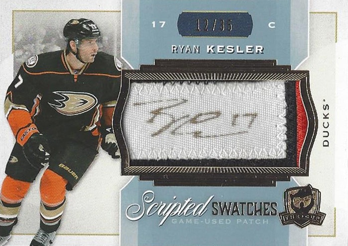 2014-15 The Cup Scripted Swatches #SWRK Ryan Kesler (500-X106-DUCKS)