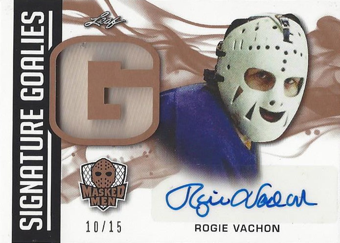 2017-18 Leaf Masked Men Signature Goalies #SGRV1 Rogie Vachon (400-X79-NHLKINGS)
