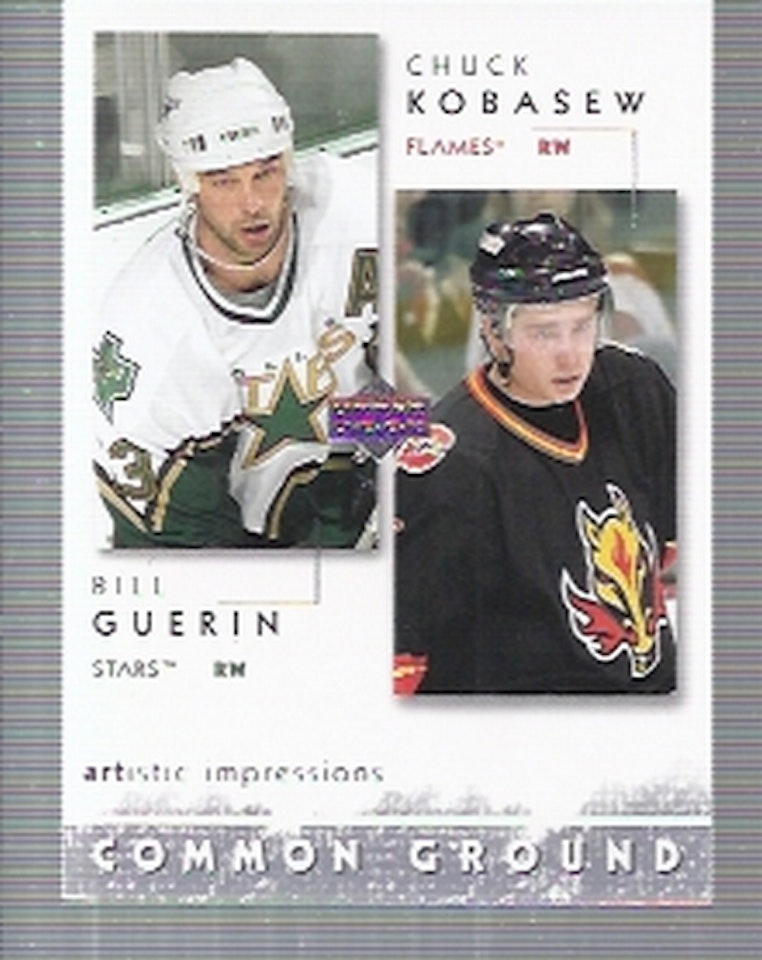 2002-03 UD Artistic Impressions Common Ground #CG15 Bill Guerin Chuck Kobasew (10-93x3-FLAMES+NHLSTARS)