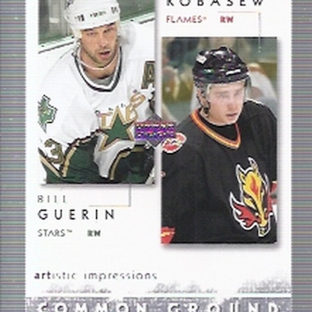 2002-03 UD Artistic Impressions Common Ground #CG15 Bill Guerin Chuck Kobasew (10-93x3-FLAMES+NHLSTARS)