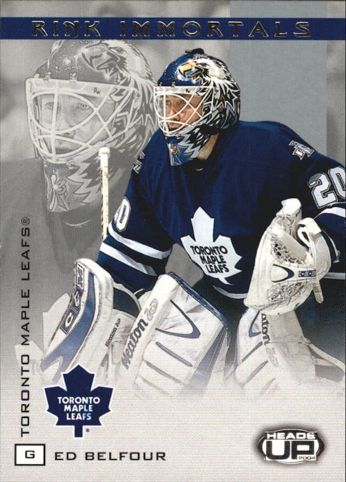 2003-04 Pacific Heads Up Rink Immortals #10 Ed Belfour (12-106x1-MAPLE LEAFS) (2)