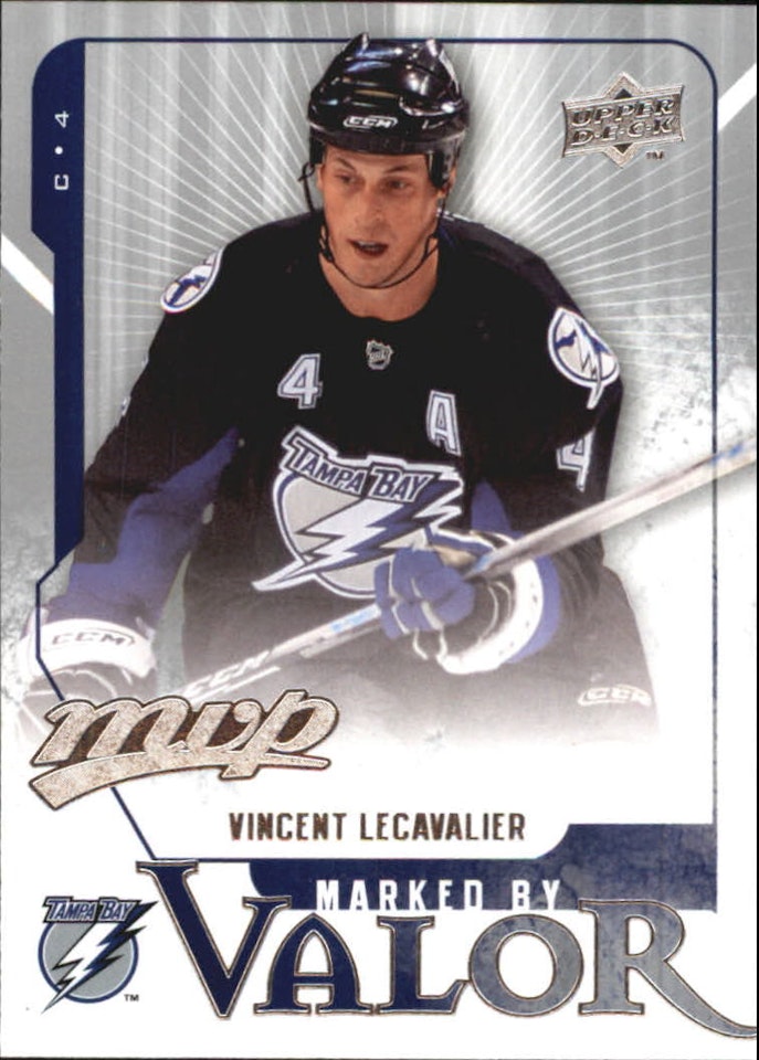 2008-09 Upper Deck MVP Marked by Valor #MV14 Vincent Lecavalier (10-104x2-LIGHTNING)
