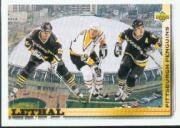 1992-93 Upper Deck #454 Pittsburgh Penguins LL Mario Lemieux Kevin Stevens Rick Tocchet (10-136x8-PENGUINS)