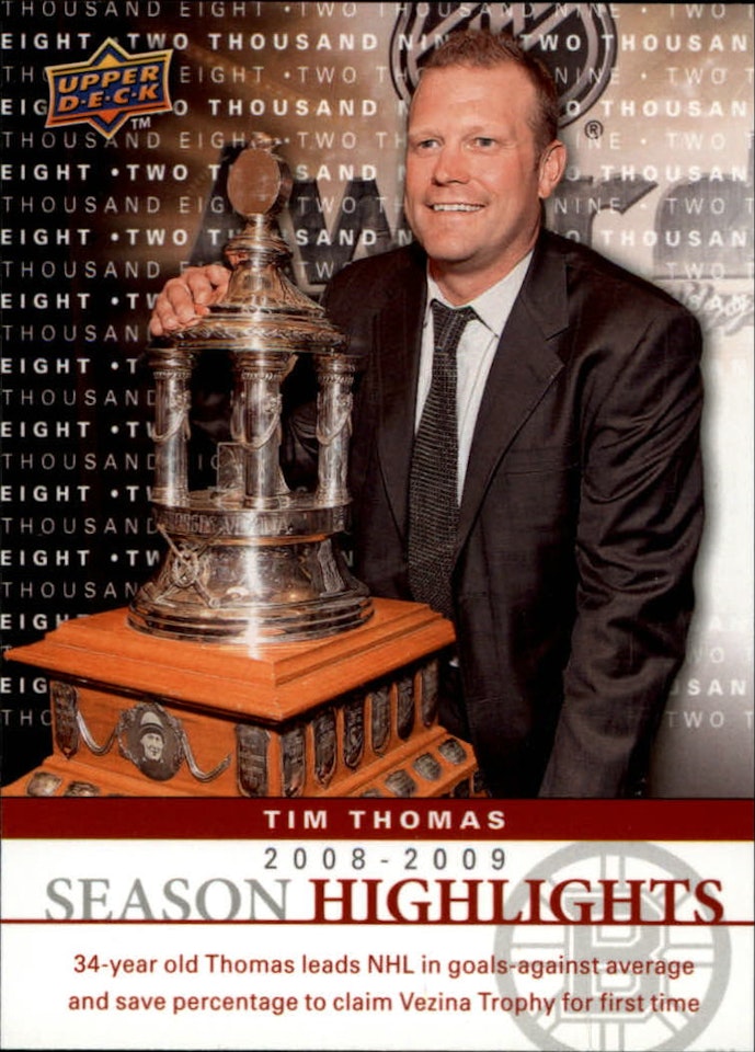 2009-10 Upper Deck Season Highlights #SH3 Tim Thomas (10-109x3-BRUINS)