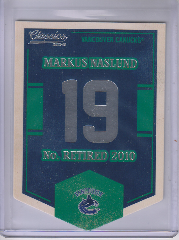 2012-13 Classics Signatures Banner Numbers #67 Markus Naslund (20-116x1-CANUCKS)