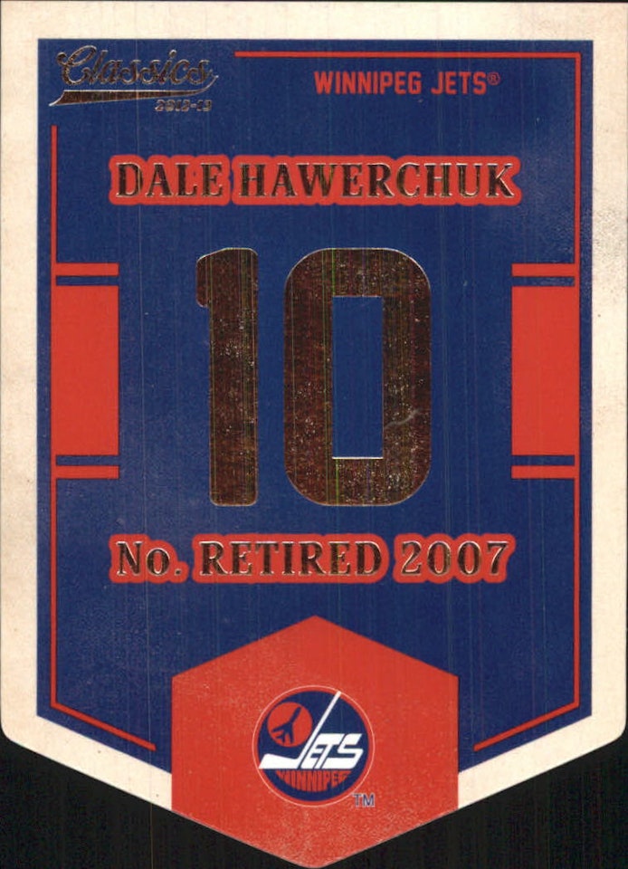 2012-13 Classics Signatures Banner Numbers #70 Dale Hawerchuk (25-115x7-NHLJETS)