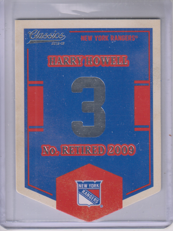 2012-13 Classics Signatures Banner Numbers #72 Harry Howell (15-115x6-RANGERS)