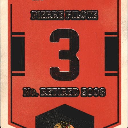 2012-13 Classics Signatures Banner Numbers #74 Pierre Pilote (15-115x5-BLACKHAWKS) (2)