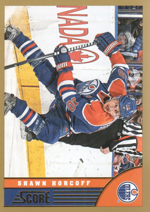 2013-14 Score Gold #185 Shawn Horcoff (10-116x8-OILERS)