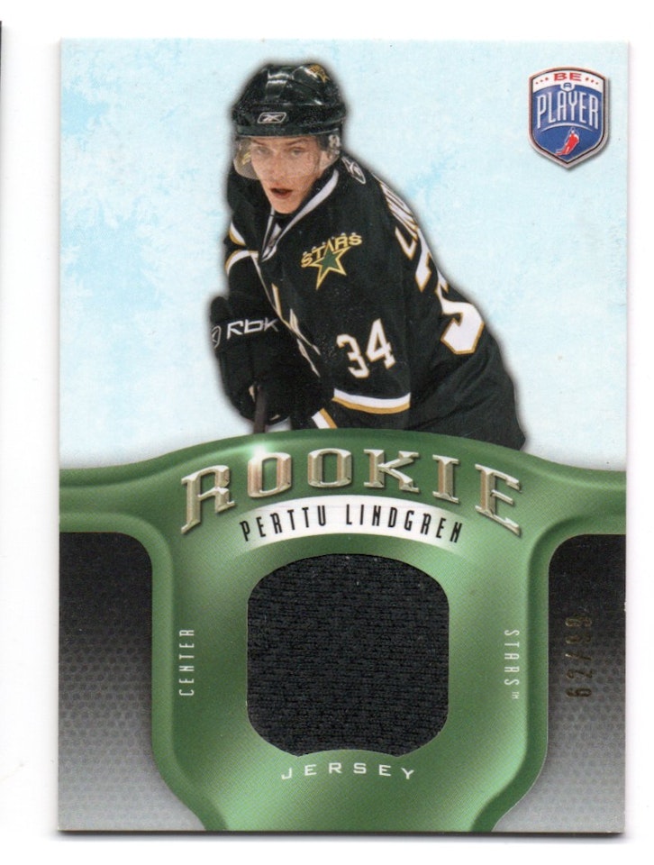 2008-09 Be A Player Rookie Redemption Bonus #RR293 Perttu Lindgren JSY (50-161x3-NHLSTARS)
