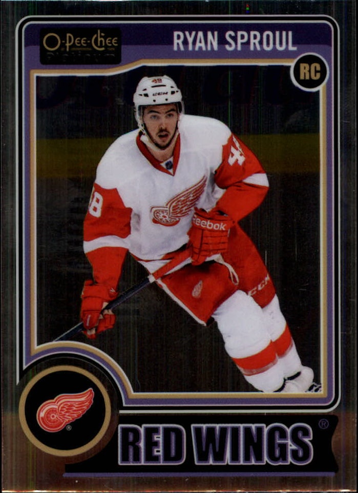 2014-15 O-Pee-Chee Platinum #170 Ryan Sproul RC (10-130x9-RED WINGS) (2)