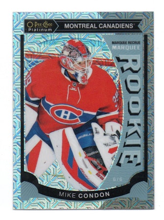 2015-16 O-Pee-Chee Platinum Marquee Rookies Traxx #M32 Mike Condon (25-179x8-CANADIENS)