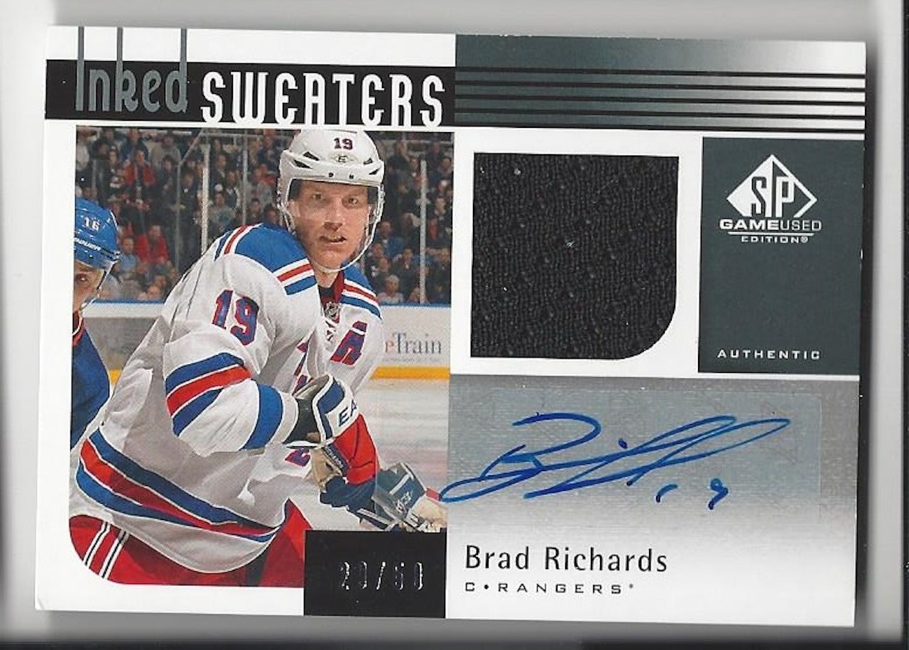 2011-12 SP Game Used Inked Sweaters #ISBR Brad Richards (250-275x6-RANGERS)
