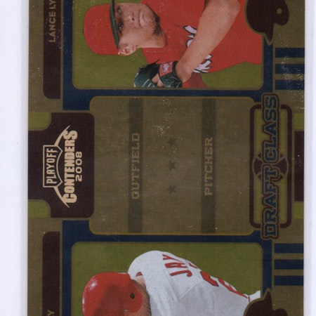 2008 Playoff Contenders Draft Class Gold #3 Jon Jay Lance Lynn (40-273x1-MLBCARDINALS)