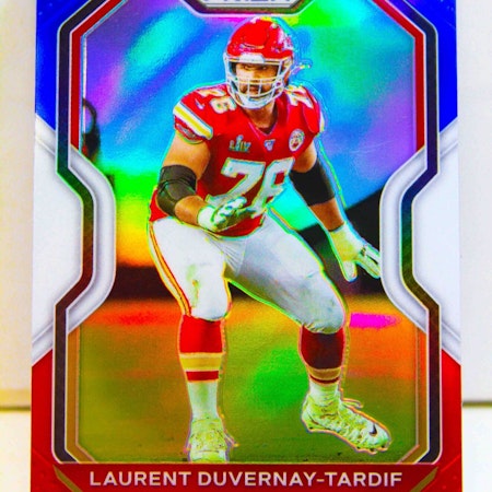 2020 Panini Prizm Prizms Red White and Blue #129 Laurent Duvernay-Tardif (60-113x3-NFLCHIEFS)