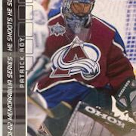 2001-02 BAP Memorabilia He Shoots He Scores Points #15 Patrick Roy 2 pts. (15-196x3-AVALANCHE)