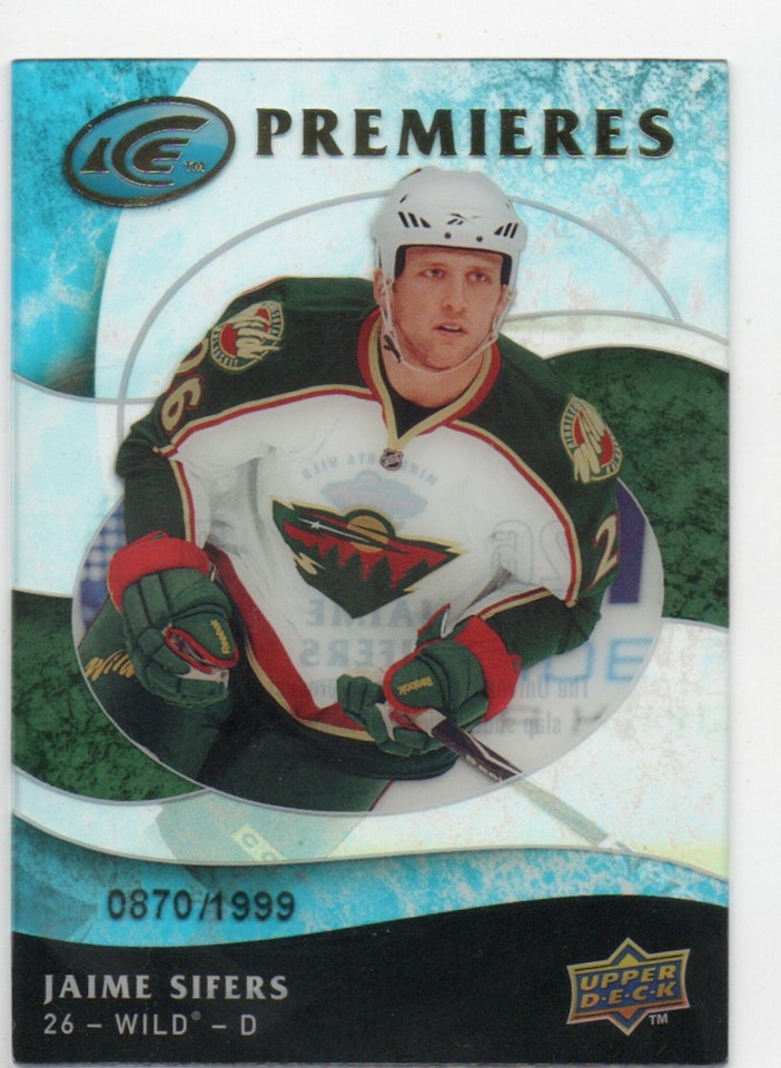 2009-10 Upper Deck Ice #105 Jaime Sifers RC (20-207x9-NHLWILD)
