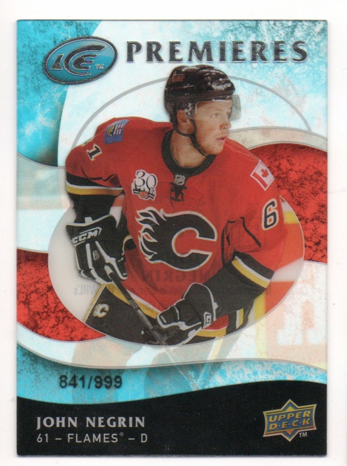 2009-10 Upper Deck Ice #126 John Negrin RC (30-207x6-FLAMES)