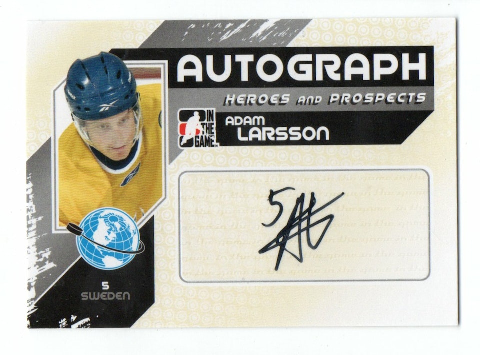 2010-11 ITG Heroes and Prospects Autographs #AALA Adam Larsson SP (100-197x2-SWEDEN)