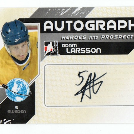 2010-11 ITG Heroes and Prospects Autographs #AALA Adam Larsson SP (100-197x2-SWEDEN)