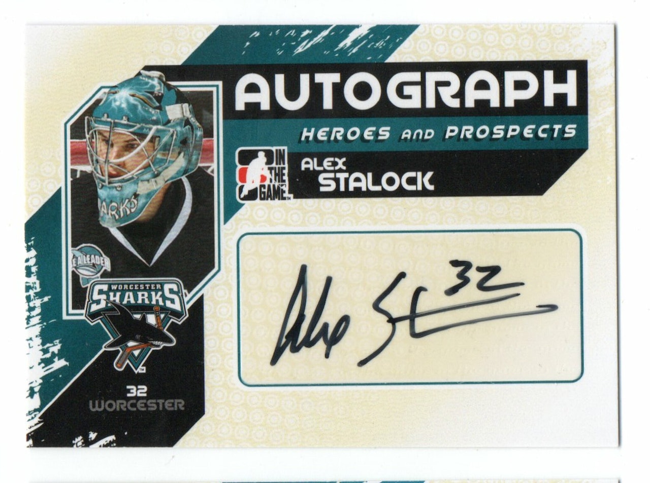2010-11 ITG Heroes and Prospects Autographs #AAS Alex Stalock (40-193x7-SHARKS)
