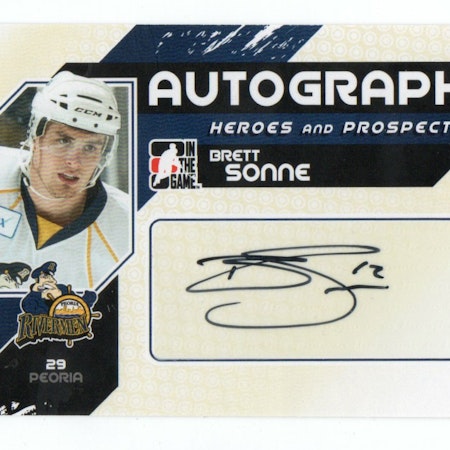 2010-11 ITG Heroes and Prospects Autographs #ABS Brett Sonne (30-191x2-OTHERS)