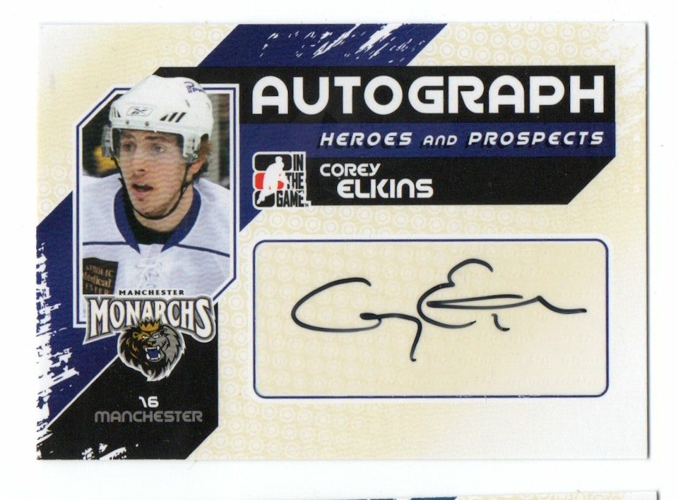 2010-11 ITG Heroes and Prospects Autographs #ACE Corey Elkins (30-191x7-OTHERS)
