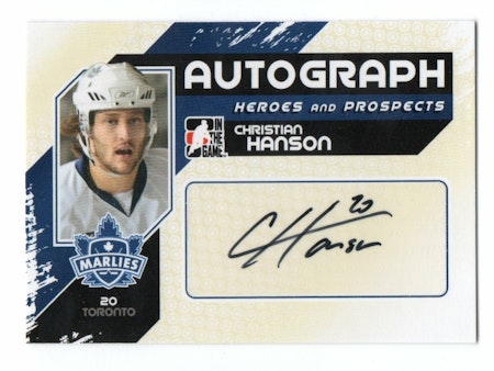 2010-11 ITG Heroes and Prospects Autographs #ACH Christian Hanson (30-191x4-OTHERS)