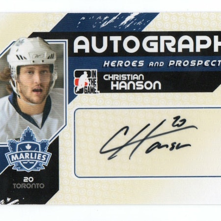 2010-11 ITG Heroes and Prospects Autographs #ACH Christian Hanson (30-191x4-OTHERS)