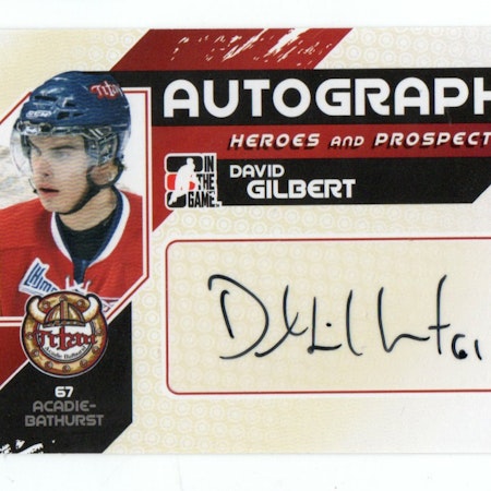 2010-11 ITG Heroes and Prospects Autographs #ADG David Gilbert (30-188x8-OTHERS)