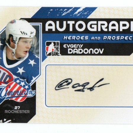 2010-11 ITG Heroes and Prospects Autographs #AED Evgeny Dadonov (50-191x5-OTHERS)