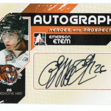 2010-11 ITG Heroes and Prospects Autographs #AEE Emerson Etem (50-193x1-DUCKS)